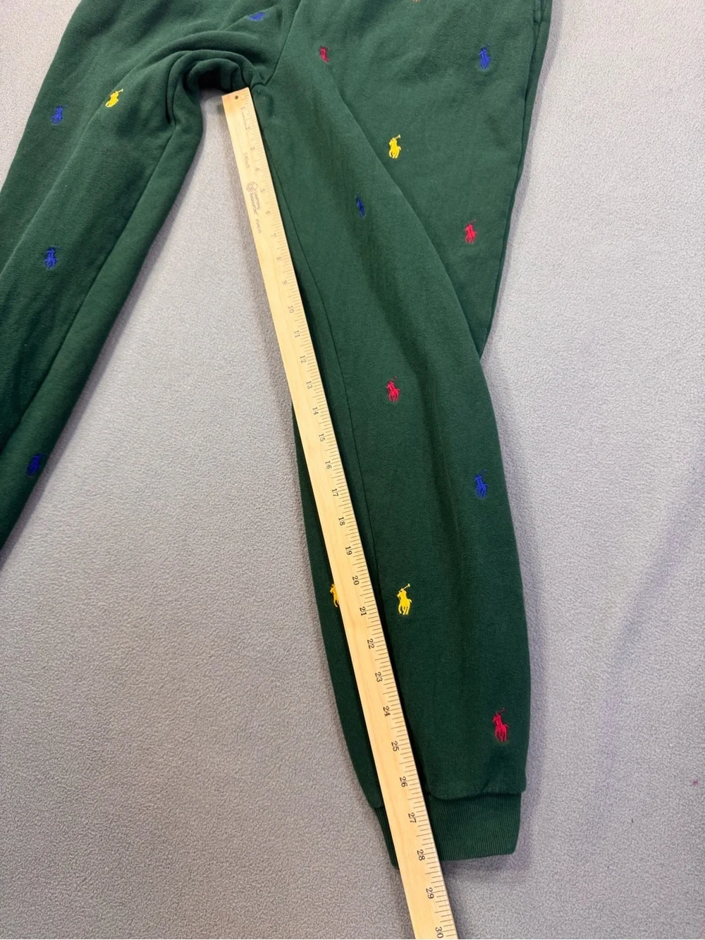 Polo Ralph Lauren Green Fleece Jogger Sweater Set with Colorful Pony Logos, XL